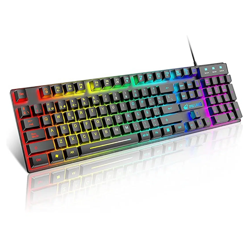 TECLADO GAMEMAX GAMING K207 ILUMINACIN ARCO IRIS