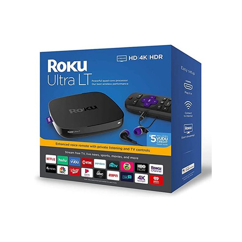 TV BOX ROKU ULTRA LT HD4KHDRHDMIMICRO SDWIFIRJ45 CONTROL REMOTO   4662RW