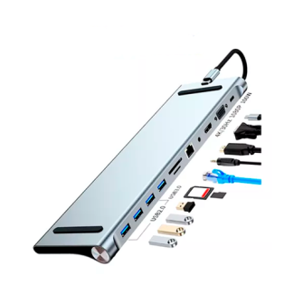 HUB ADAPTADOR  DOCKING STATION 11 EN 1 BYL2003 PUERTO USBC A 3 USB 1USB 30 SD TF