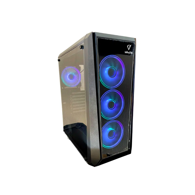 CASE GAMER INFINYTEK H15 PRO BLACK 4 VENTILADORES ARGB SIN FUENTE TAPA LATERAL Y