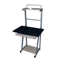 MESA DE VIDRIO TERRAX 1015 BLACK 3 NIVELES