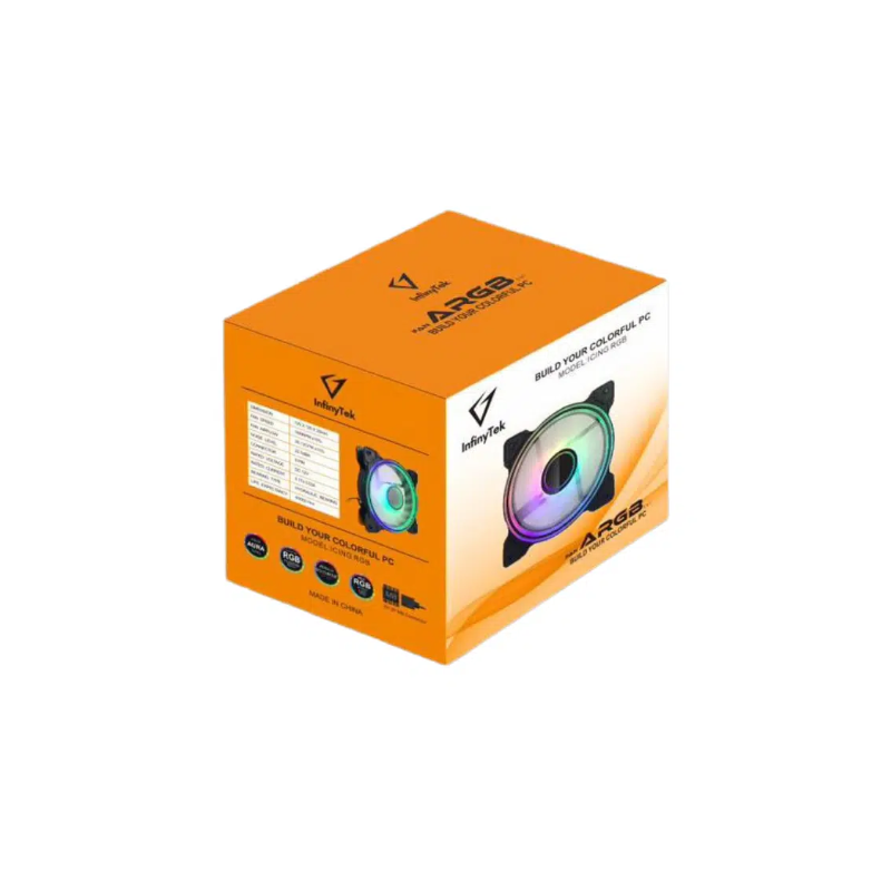 VENTILADOR PARA CASE INFINYTEK F602 COMBO 3 EN 1 LED ARGB 3 FANS  1 CONTROLINCLU