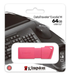 FLASH MEMORY 64GB KINGSTON KCU2L647LN EXODIA USB 32 NEON PINK
