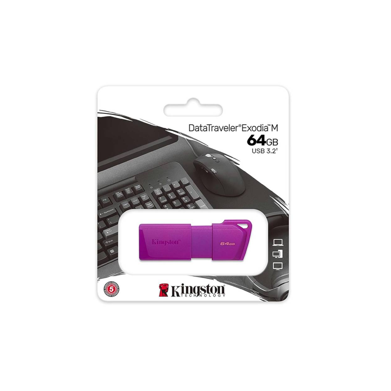 FLASH MEMORY 64GB KINGSTON KCU2L647LP EXODIA USB 32 NEON PURPLE