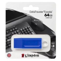 FLASH MEMORY 64GB KINGSTON KCU2G647GB EXODIA USB 32 AZUL