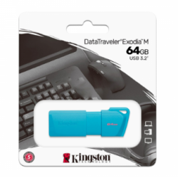 FLASH MEMORY 64GB KINGSTON KCU2L647LB EXODIA USB 32 NEON AQUA BLUE