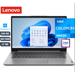 LAPTOP LENOVO IDEAPAD 1 14IGL7 CELERON N4020 RAM 4GB SSD 128GB EMMC 14" FHD WINDOWS 11 HOME CLOUD GRAY - 82V60065US