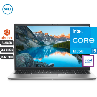 LAPTOP DELL INSPIRON 3520 INTEL CORE I5 1235U (12va) RAM 8GB SSD 512GB M.2 Nvme 15.6"  HDMI BLUETHOOT HDMI, 2 USB 3.2 2