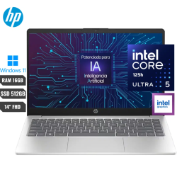 LAPTOP HP 14-EP1000LA INTEL CORE ULTRA 5 125H RAM 16GB SSD 512GB 14” HDMI DP USB-C 2USB