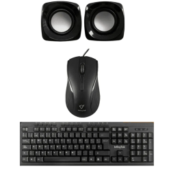 CASE COMBO INFINYTEK 5200 TECLADO MULTIMEDIA  SC744 + MOUSE M104 + PARLANTES + FUENTE BLACK 850WTS 2 PUERTOS USB FRONTAL