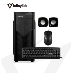 CASE COMBO INFINYTEK 5200 TECLADO MULTIMEDIA  SC744 + MOUSE M104 + PARLANTES + FUENTE BLACK 850WTS 2 PUERTOS USB FRONTAL