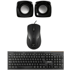 CASE COMBO INFINYTEK 5200 TECLADO MULTIMEDIA  SC744 + MOUSE M104 + PARLANTES + FUENTE BLACK 850WTS 2 PUERTOS USB FRONTAL - 5200