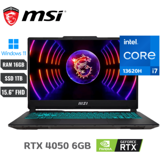 Laptop MSI Cyborg 15 Intel Core I7 13620h RAM 16GB SSD 1TB NVIDIA RTX 4050 6GB 15.6″