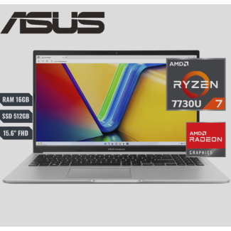 LAPTOP ASUS VIVOBOOK M1502YA-NJ484 AMD RYZEN 7 7730U  RAM 16GB SSD512GB 15.6"