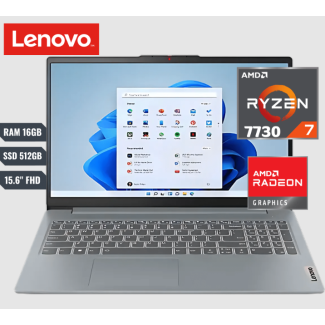 Laptop Lenovo Ideapad Slim 3 Ryzen 7 7730 RAM 16GB SSD 512GB 15.6"