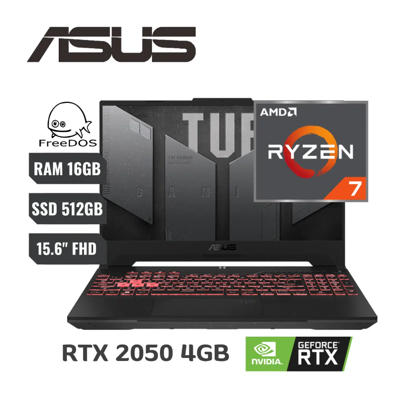 Laptop Asus Tuf A15 Amd Ryzen 7 7435hs (7th) Ram 16gb Ddr5 Ssd 512gb 15.6144hz NVIDIA RTX 2050 4GB Laptop Asus Tuf A15 Amd Ryzen 7 7435hs (7th) Ram 16gb Ddr5 Ssd 512gb 15.6144hz NVIDIA RTX 2050 4GB