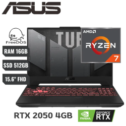 Laptop Asus Tuf A15 Amd Ryzen 7 7435hs (7th) Ram 16gb Ddr5 Ssd 512gb 15.6144hz NVIDIA RTX 2050 4GB