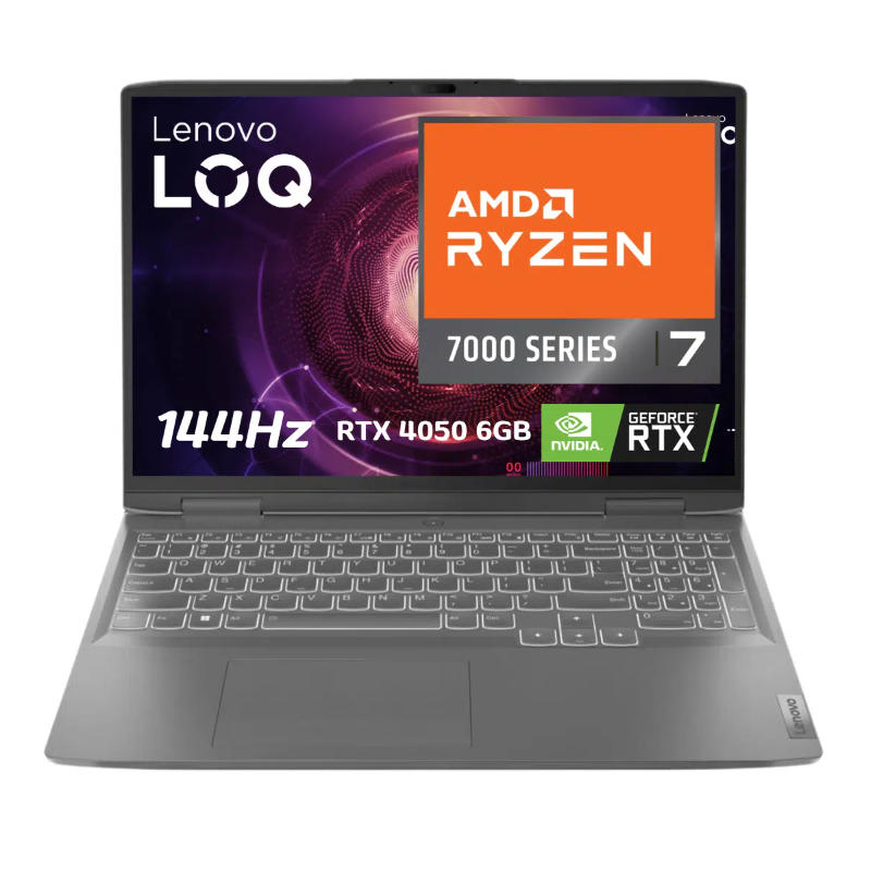 LAPTOP LENOVO LEGION AMD RYZEN 7 7840HS RAM 8GB DDR5 5600MHZ SSD 512GB 15.6” 144HZ NVIDIA RTX 4050 6GB