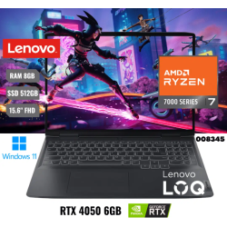 LAPTOP LENOVO LEGION AMD RYZEN 7 7840HS RAM 8GB DDR5 5600MHZ SSD 512GB 15.6” 144HZ NVIDIA RTX 4050 6GB