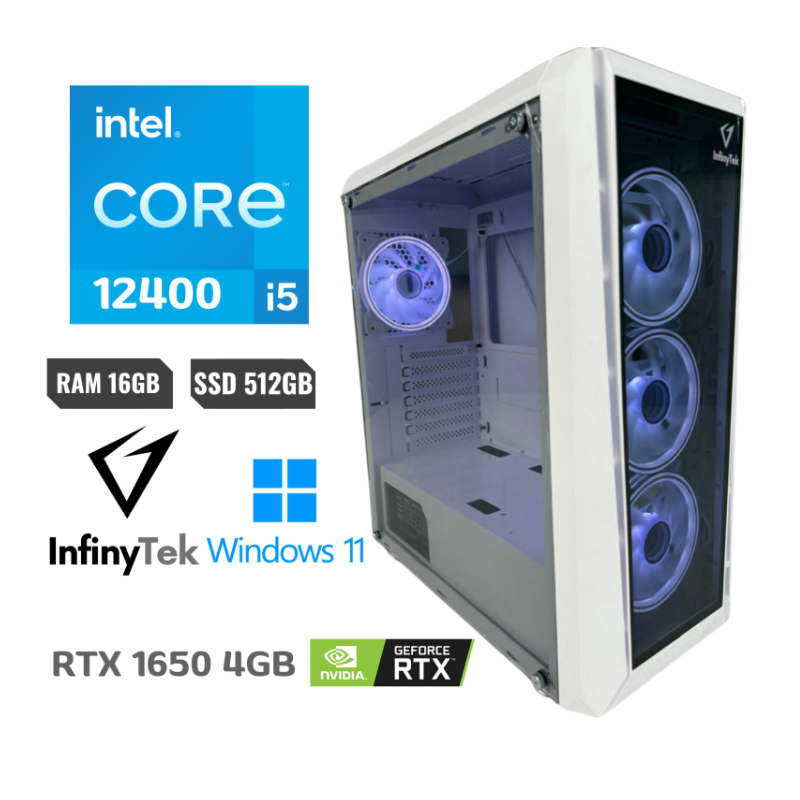 COMPUTADOR GAMER INFINYTEK H-15PRO INTEL CORE I5 12400 ASUS H610MK RAM 16GB SSD512GB GTX 1650 4GB