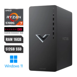 CPU COMPUTADOR DE ESCRITORIO HP VICTUS RYZEN 7 5700G RAM 16GB SSD 512GB AMD RX 6600XT 8GB WINDOWS 11