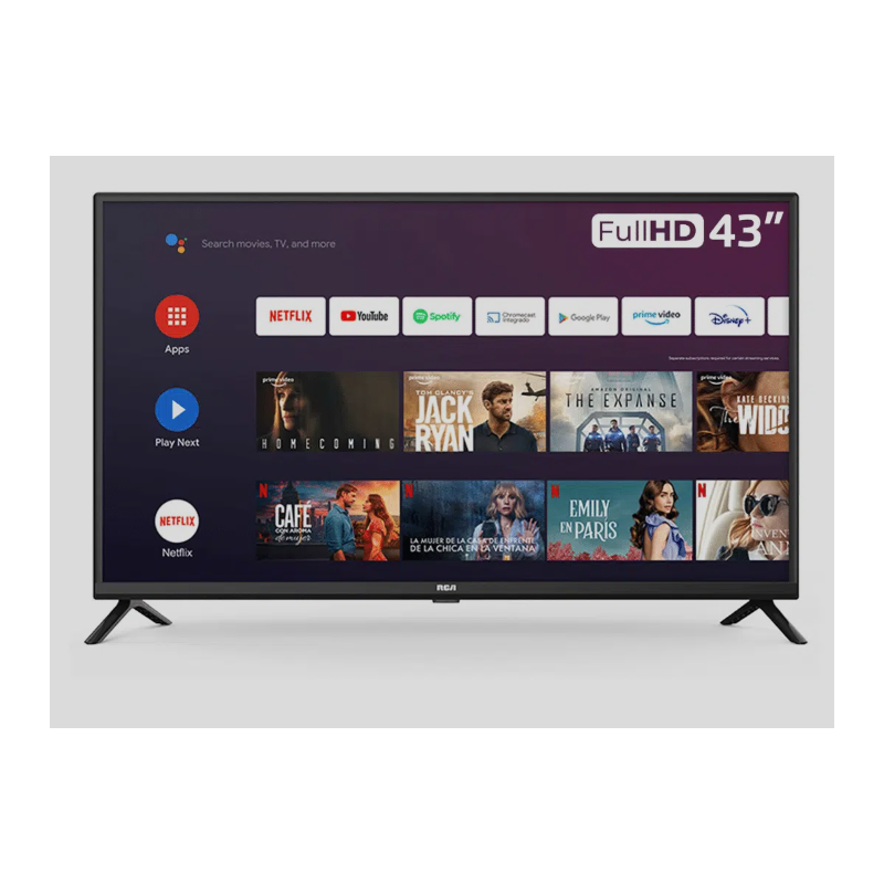 TELEVISOR TV RCA 43" LED SMART 1 PUERTO USB 2.0, 3 HDMI, GOOGLE PLAY