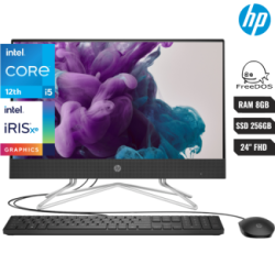 AIO HP 24CB1007LA INTEL CORE I5 1235U 12VA 8GB SSD 256GB 24 ESPAOL FREEDOS BLACK