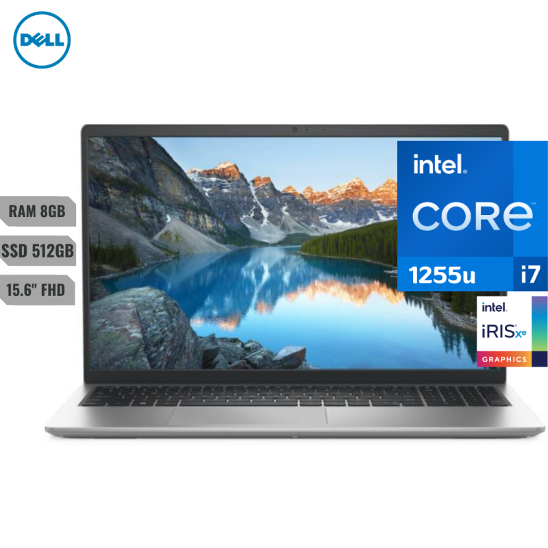 LAPTOP DELL INSPIRON 3520 INTEL CORE i7 1255U 12VA RAM 16GB SSD 512GB 156 FHD ES