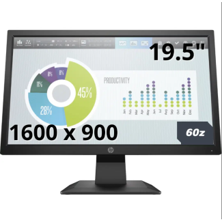 MONITOR HP 19.5" P204V LED 1600 x 900 16:9 HDMI VGA BLACK (3 AÑOS DE GARANTIA)