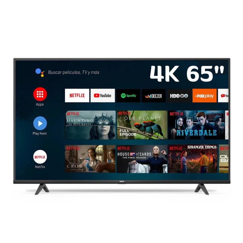 TELEVISOR TV RCA 65 LED 4K SMART 65RCAQ680LN UHD HDR ANDROID 11 GOOGLE PLAY