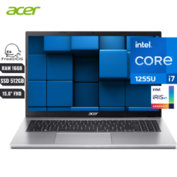 LAPTOP ACER ASPIRE A3155978QK INTEL CORE I7 1255U 12VA SSD512GB RAM16GB FREEDOS