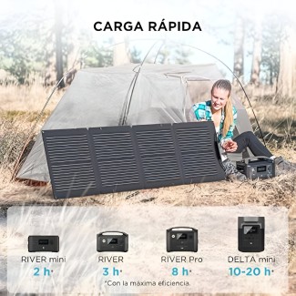 PANEL SOLAR ECOFLOW 110W Portable  (21.7V(max) 6.3A(max)) (Portátil plegable)  (22% de eficiencia de transferencia solar)