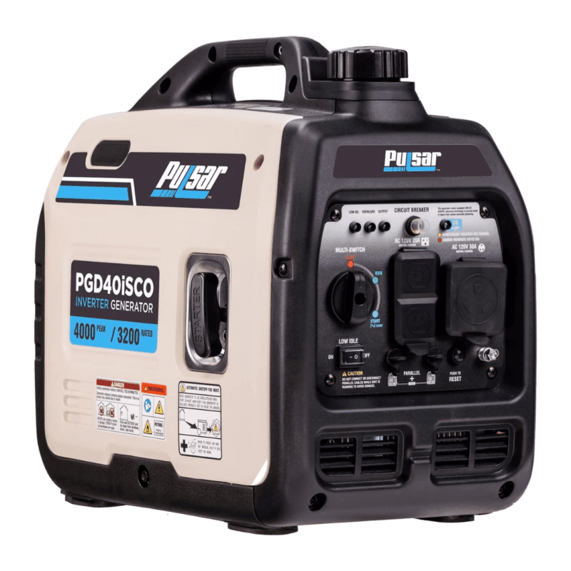 GENERADOR ELECTRICO A GASOLINA AMERICANO PULSAR 4000 WATT (4.0KW) (GASOLINA) (INVERTER) (SILENCIOSO 65DB) SENSOR CO SENTRY