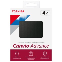 Disco Duro Externo 4tTB Advance Sata Toshiba 2.5″ Usb 3.0 Black Con Software Copia De Seguridad