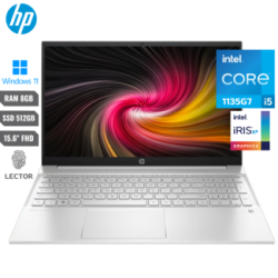 LAPTOP HP PAVILION 15EG0501LA INTEL CORE I5 1135G7 11va 8GB SSD512 156HD LECTOR