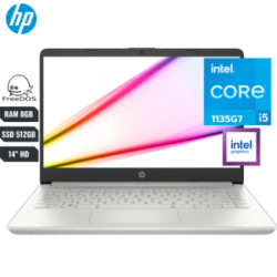 LAPTOP HP LAPTOP 14DQ2537LA INTEL I5 1135G7 11va 8GB RAM 2x Slots DDR4 512GB SSD