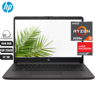 LAPTOP HP 245 G9 RYZEN 3 3250U RAM 8GB SSD 256GB PUERTO RJ45 14 HD FREEDOS ESPAO