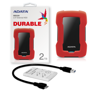 DISCO DURO EXTERNO 2TB SATA ADATA 25 HD330 USB 30 ANTIGOLPES RED